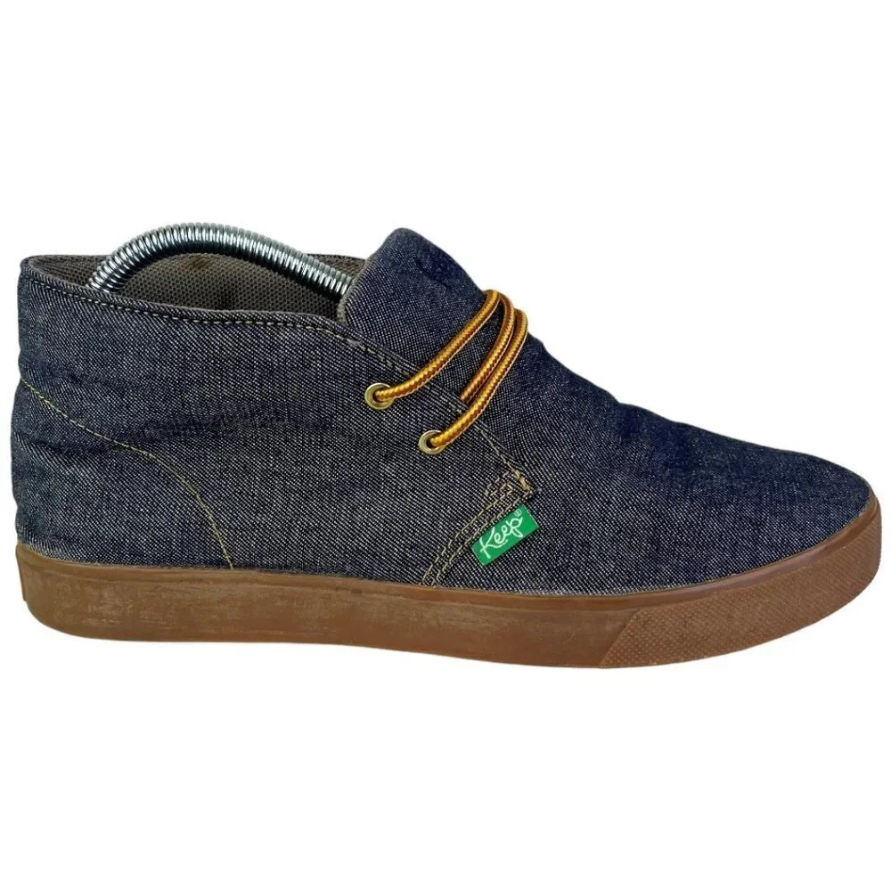Keep Unisex Shaheen Shoe Size 10 Women 8.5 Men Non Slip Rubber Sole Mid Top Blue